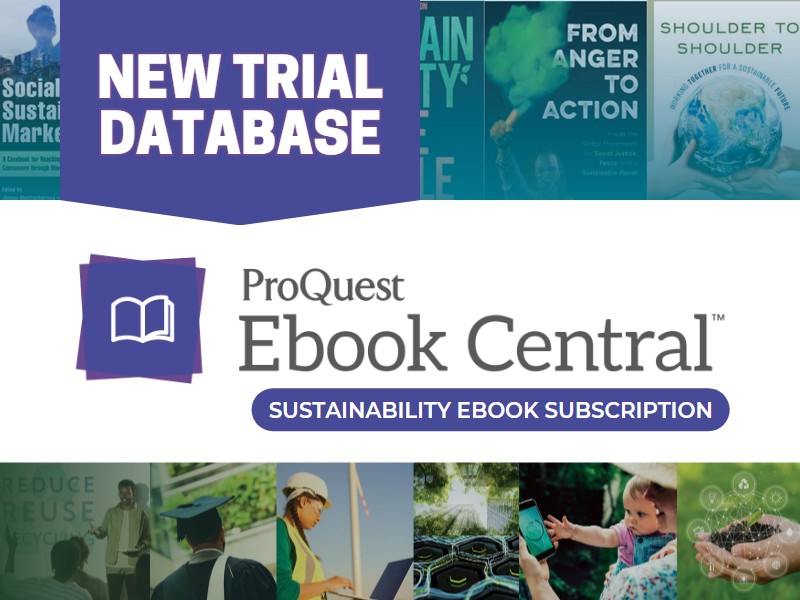 新增試用資料庫: ProQuest Ebook Central: Sustainability Ebook Subscription